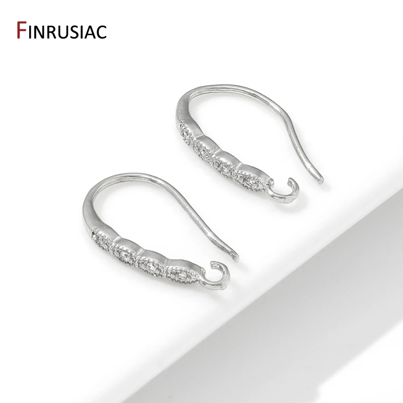 18K مطلية بالذهب النحاس كريستال أقراط النتائج Earwire المشابك السنانير DIY بها بنفسك النساء الأقراط اليدوية اكسسوارات بالجملة