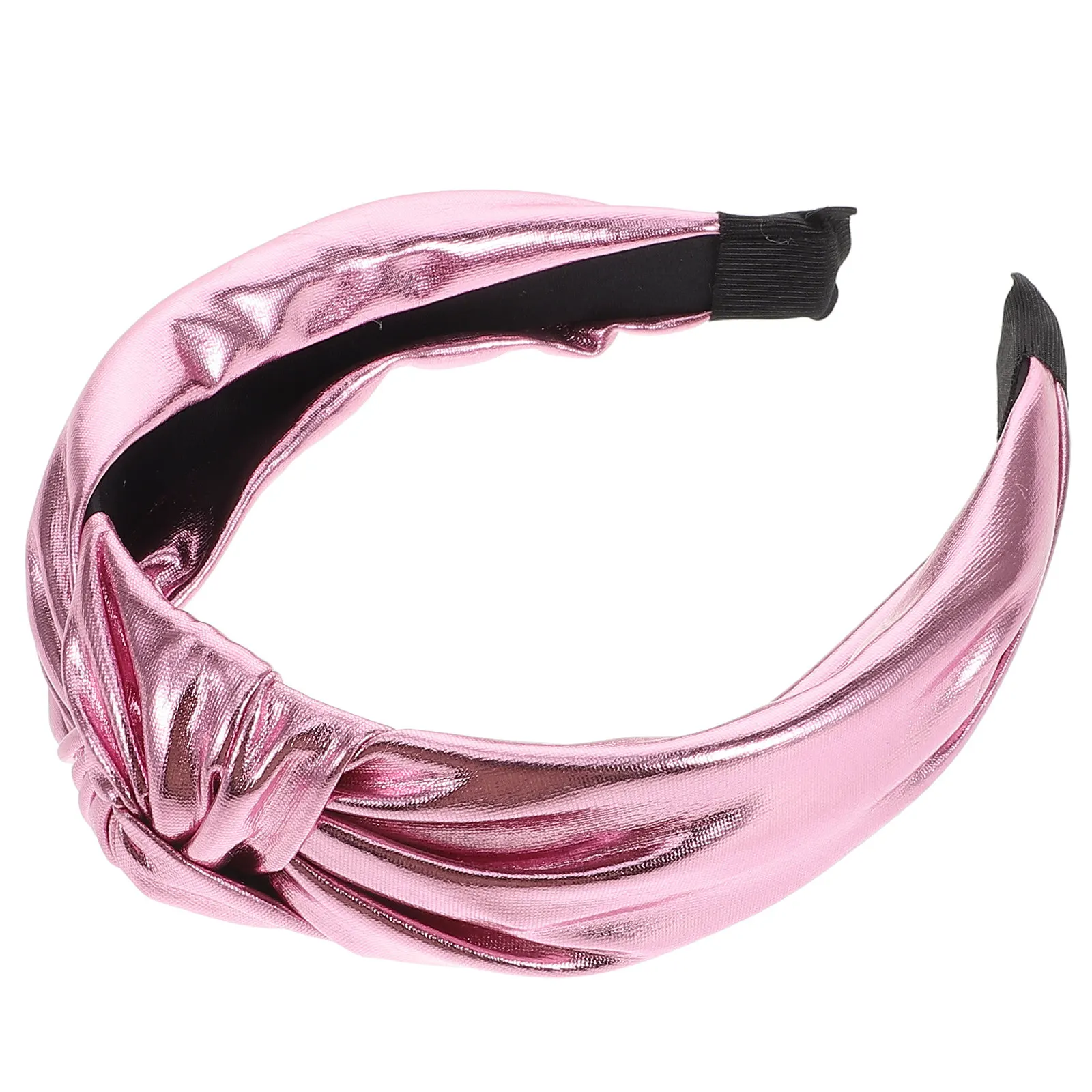 

Light Pink PU Fabric Knotted Headband for Women Girls Fashionable Comfortable Face Washing Hair Styling Accessory Valentine