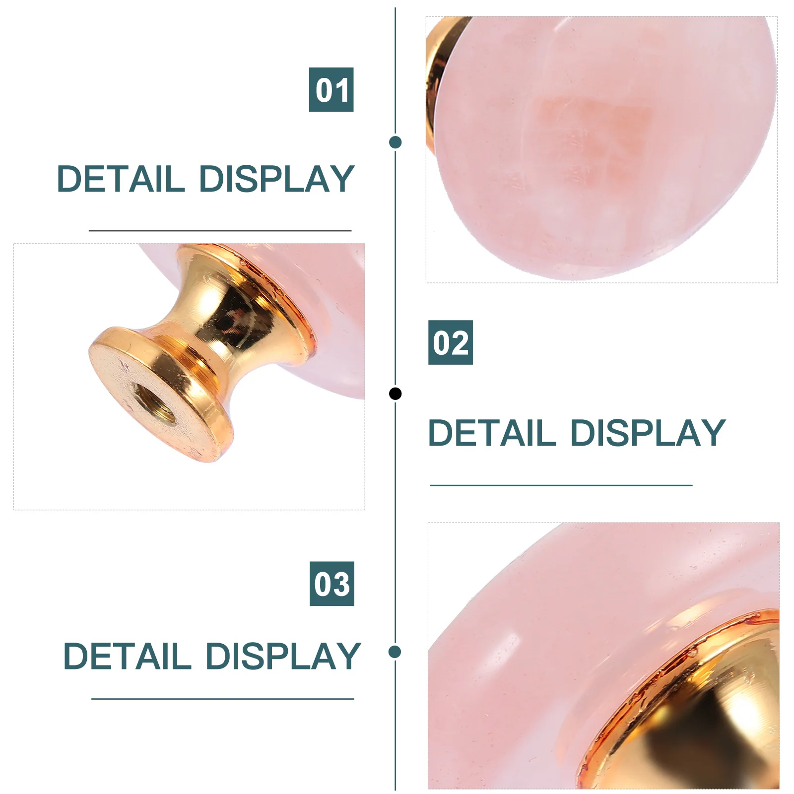 

4 Pcs Crystal Handle Drawer Knobs Ornament Wardrobe Dresser niture Stone Natural Decor