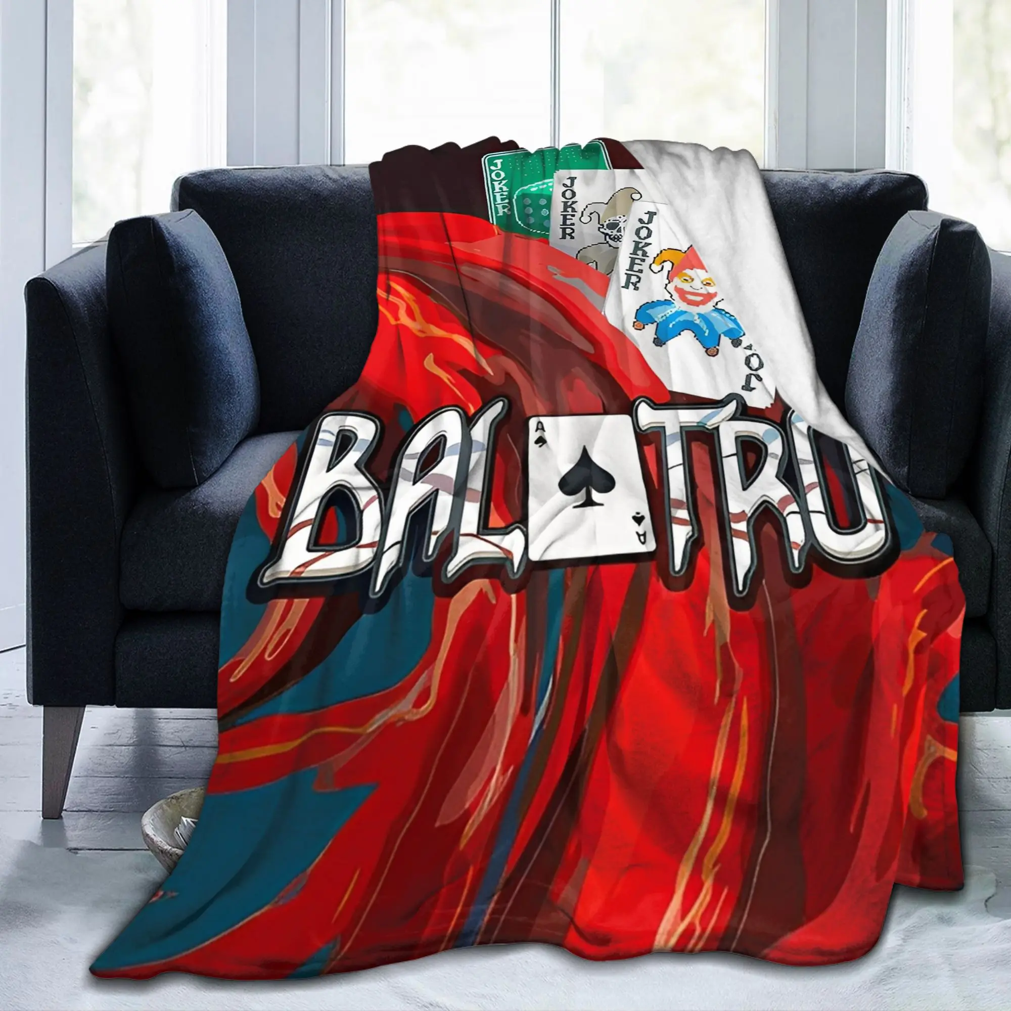 Balatro Cards Joker-Jimbo Fuzzy Blankets Board Game Awesome Throw Blankets for Home Hotel Sofa 125*100cm Soft