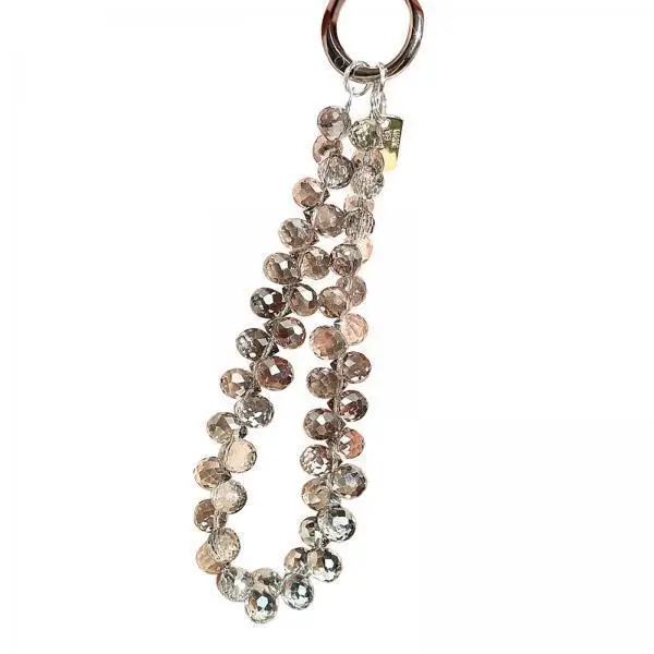 Convenient Beaded Phone Charm Chain Glass Pendant Wrist Strap for Purse Bag Charm Soft Toy