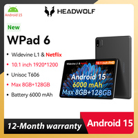 Headwolf WPad6 Android 15 Tablet 10 inch 4+4GB Ram128GB ROM Wifi Tablet PC 6000 mAh battery