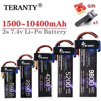 2S Lipo Battery 7.4v 1500mah 1800mah 2200mah 3300mah 4200mah 5200mah 6500mah 7200mah 10400mah JST/XT60/T RC Parts 7.4v Battery