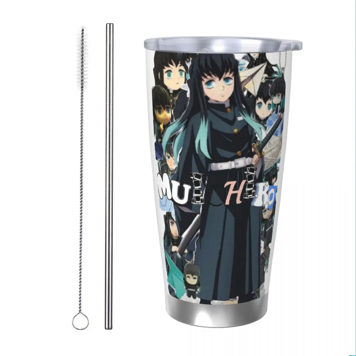 Muichiro Tokito Demon Slayer 20oz Cup Large Capacity Car Mug Leak-proof Juice Coffee Cup Food Grade