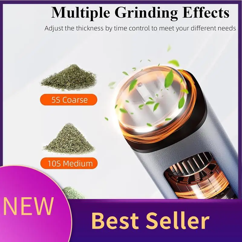 A01M-One-Touch Portable Electric Herb Grinder In Blue - Auto Grinding Up To 1.5G, Perfect For Spices And Dry Ingredients