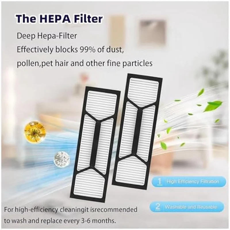 مجموعة استبدال شاملة لقطع غيار الأجهزة لـ Eufy Omni S1 Pro: 1 ممسحة دوارة، 1 فرشاة دوارة، 4 أكياس غبار، 2 مرشحات، 4 S