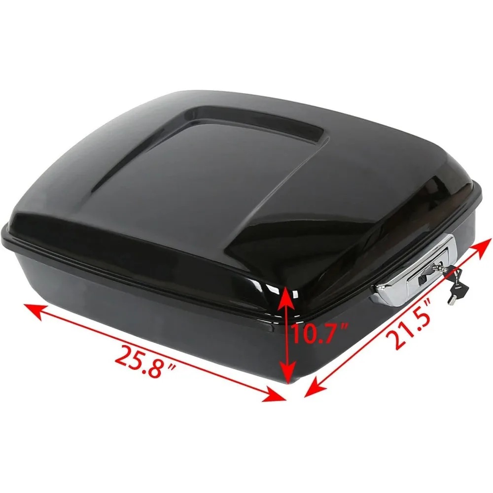 صندوق دراجة نارية مفروم متوافق مع موديلات Harley Touring 2014-2024 Touring Street Road Glide Road King Tail Box باللون الأسود