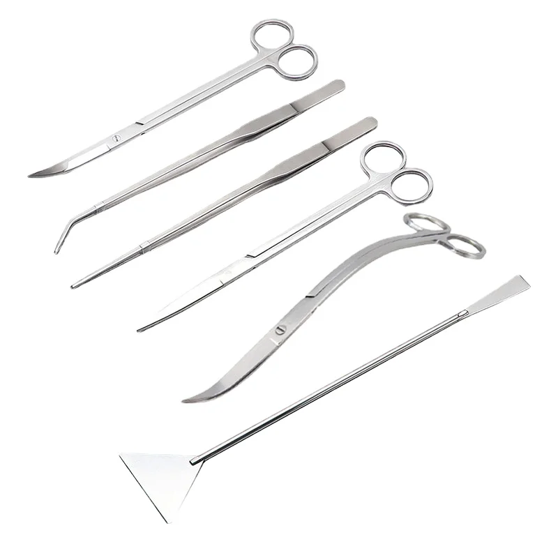 Aquarium Scissor Tools Fish Tank Tweezer Plants Wave Scissors Grass Stainless Cleaning Tools Storage Holder Aquarium Accessories