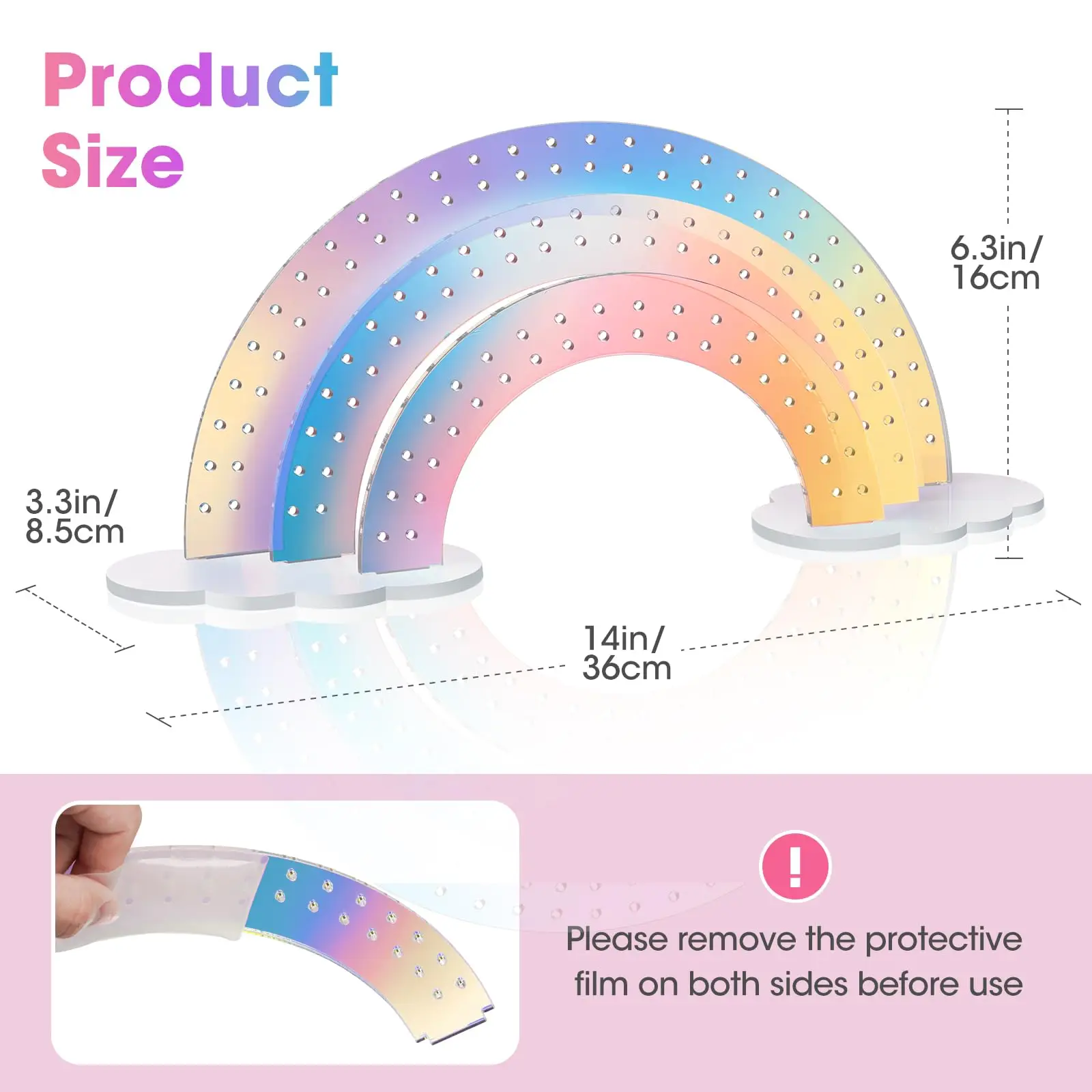 3-Tier Iridescent Acrylic Rainbow Earring Organizer