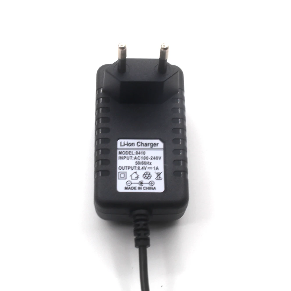 EU PLUG 100V-240V 8.4V 1A 18650 lithium battery charger 8.4V Volt Power Adapter DC 5.5*2.1MM PoweSupply 8.4 V 1 A
