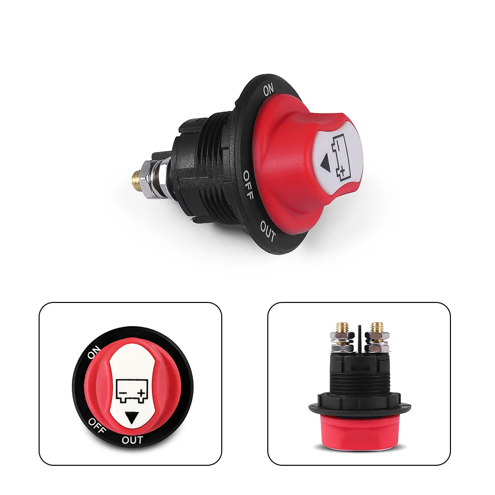 50A 100A 200A DC 12V Car Rally Battery Switch Disconnecter Power Isolator Cut Off Switch Kit For Truck Car Motorcycle Boat