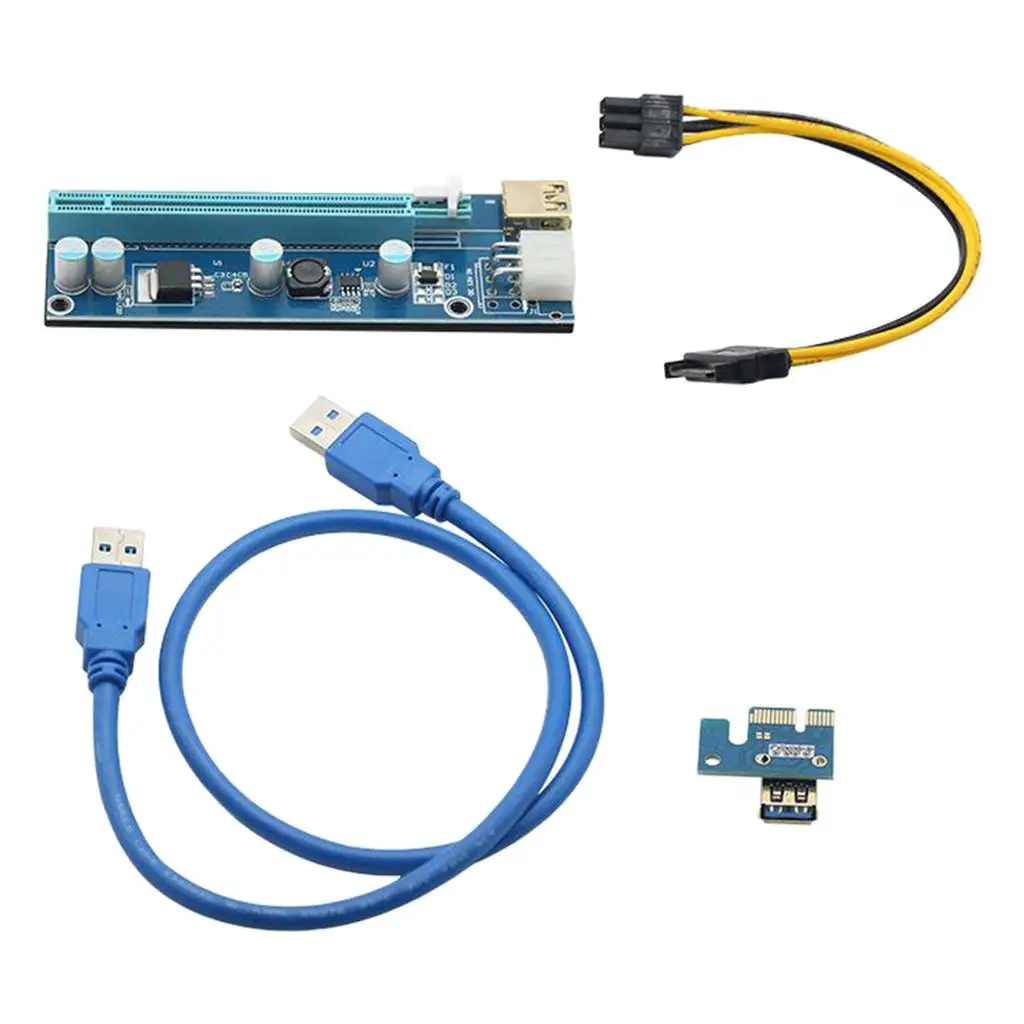PCI-E Riser Card 009S Express USB-Kabel SATA 15Pin auf 6Pin Stromkabel