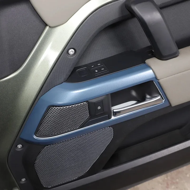 

ABS Carbon Fiber Car Door Inner Handle Decorative Frame Cover Stickers Car Accessories For Land Rover Defender 90 20-25(8 Color)