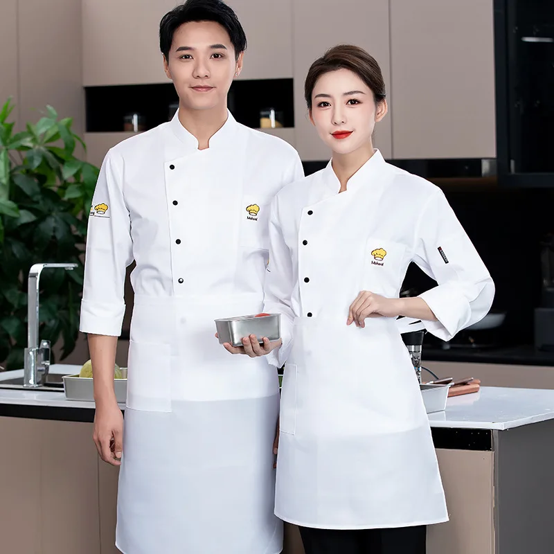 

New restaurant and hotel kitchen chef workwear, long-sleeved autumn and winter model, canteen and restaurant chef jacket