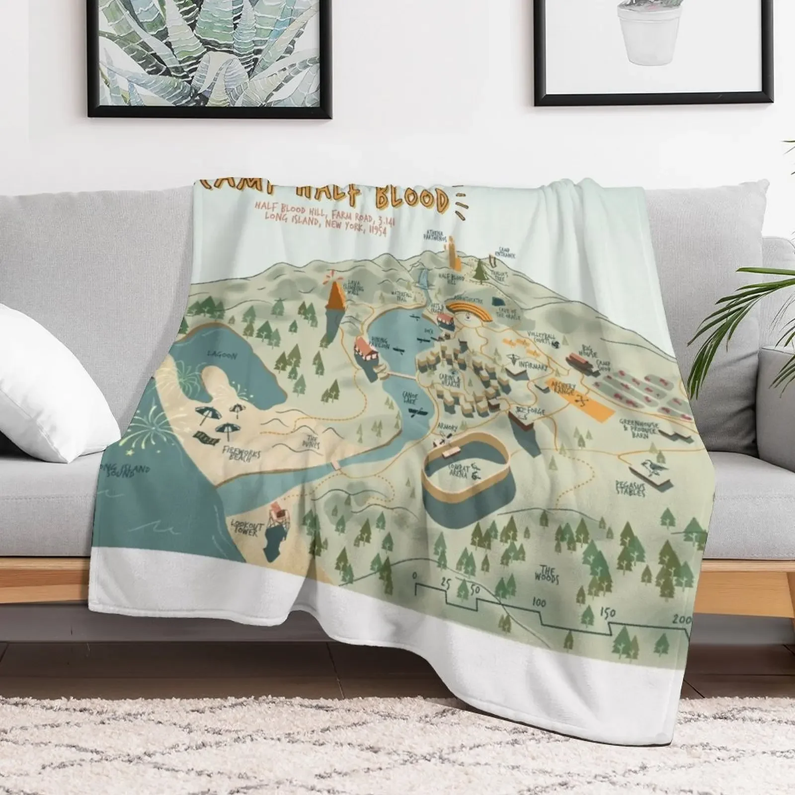 Map of Camp Half Blood Throw Blanket Versatile Cozy Throw Blanket for All Occasions