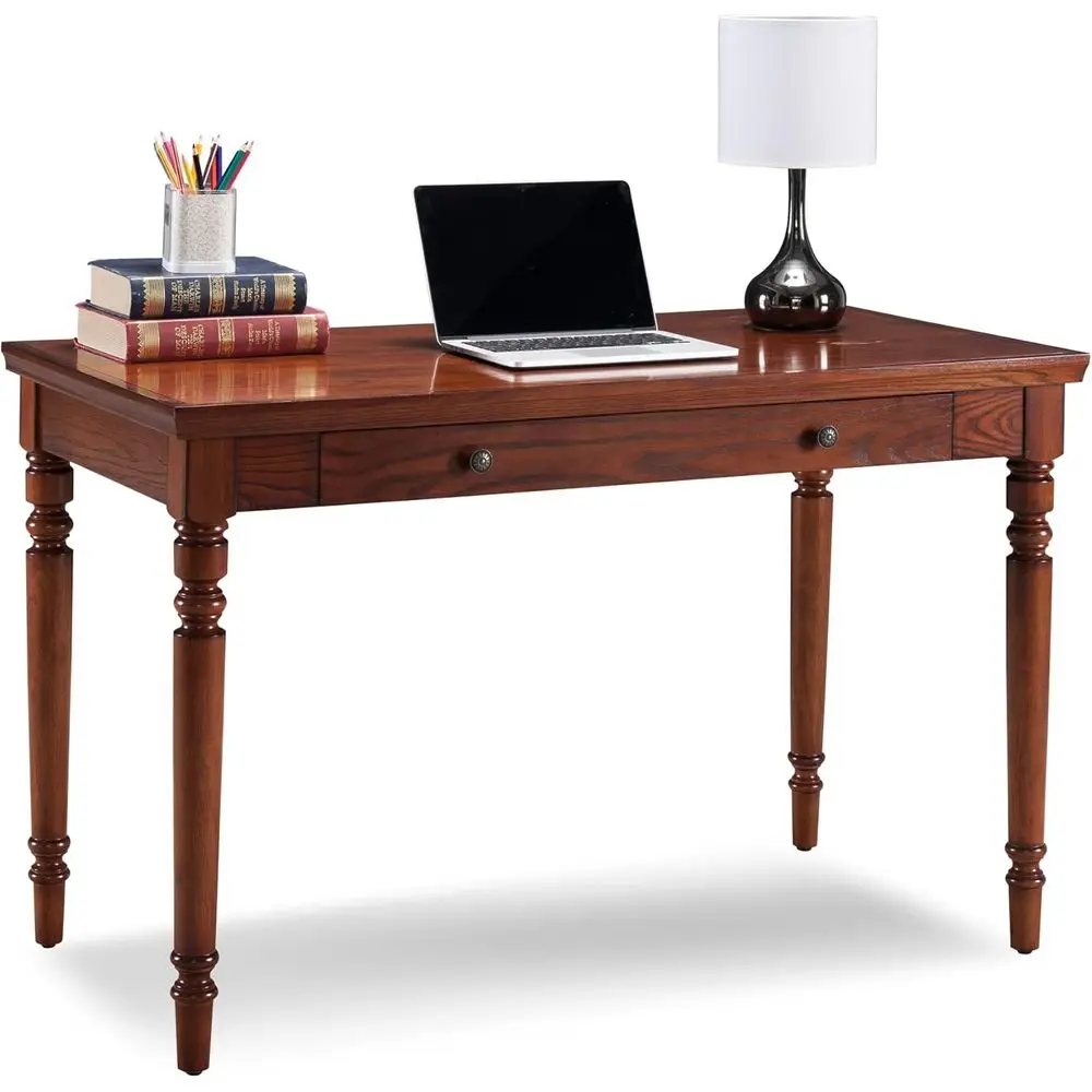 

Solid Oak Laptop Desk with Drop-Front Keyboard Tray for Home Office Writing