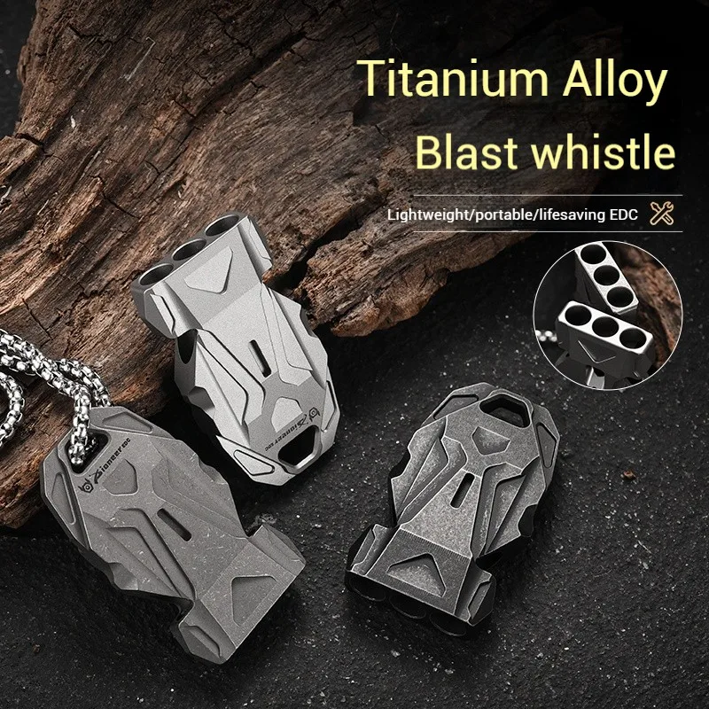 

Titanium Alloy Three-tube whistle Waterproof 120DB High Decibel Training Whistle Outdoor Survival EDC Tool Camping Equipment