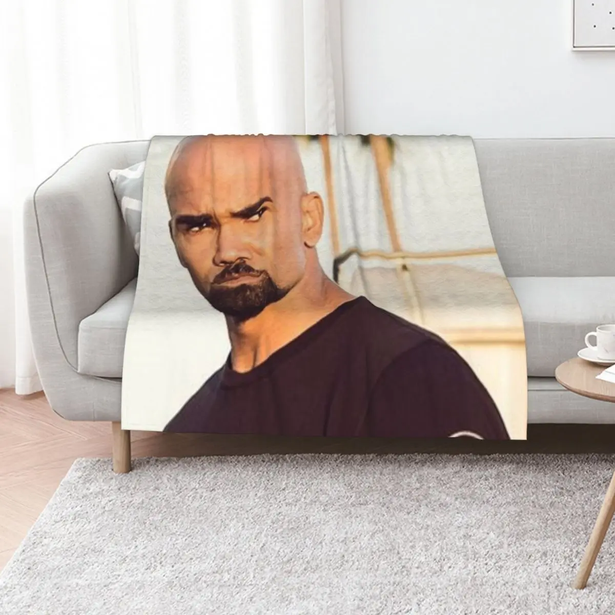 

shemar moore Throw Blanket For Decorative Sofa Decorative Sofas Picnic Custom Blankets