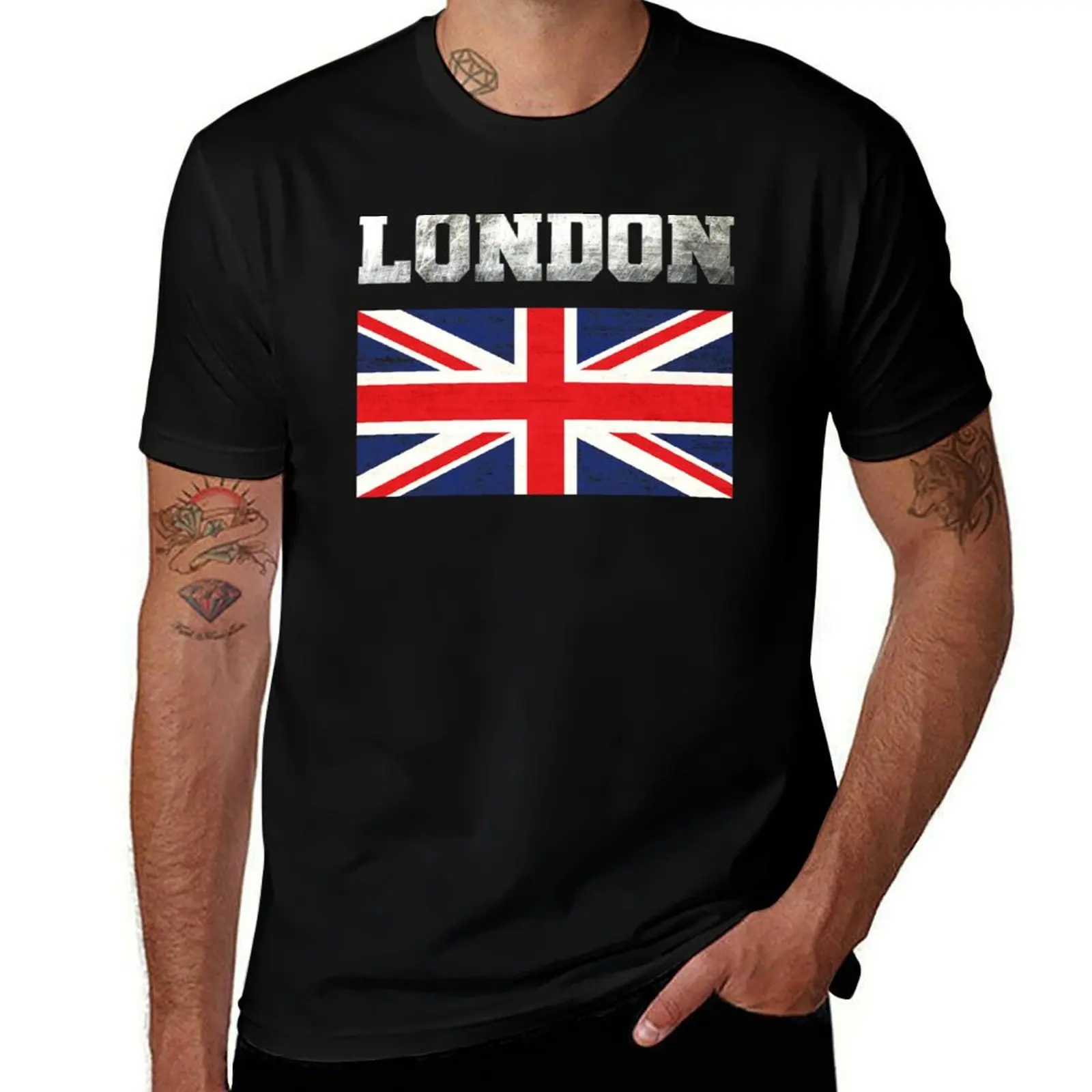 London United Kingdom vintage Great Britain British Flag distressed T-Shirt Holiday All Match T-Shirt