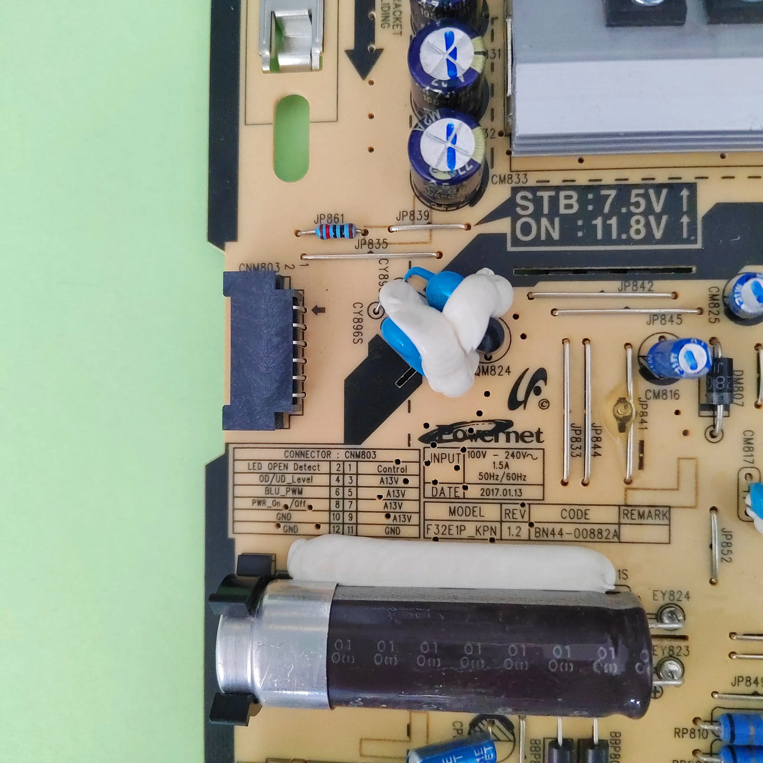 Placa da fonte de alimentação para a tevê, BN44-00882A, BN4400882A, F32E1P-KPN, 02-3282-0700, 32 dentro, LH32PMPMFP, LH32PMFPBGA, F32EP1, novo