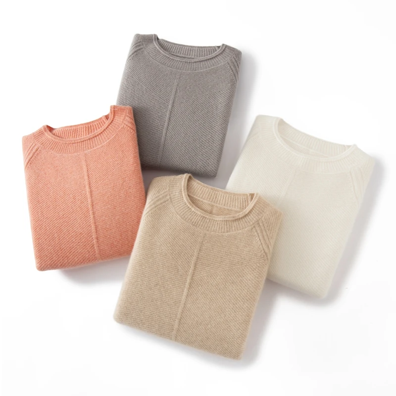 الفاخرة المرأة 100% الكشمير س الرقبة الأساسية طويلة الأكمام البلوز الخريف الشتاء سترة غير رسمية كسول بسيط الراحة محبوك #6