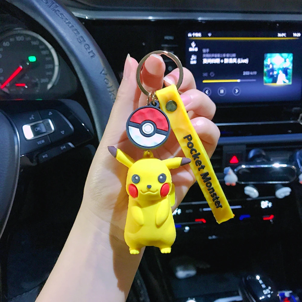 Pokémon sleutelhangerset - schattige Pikachu & Friends Q-versie sleutelhanger, anime rugzak charme, Kawaii cadeau voor fans en koppels (verjaardag