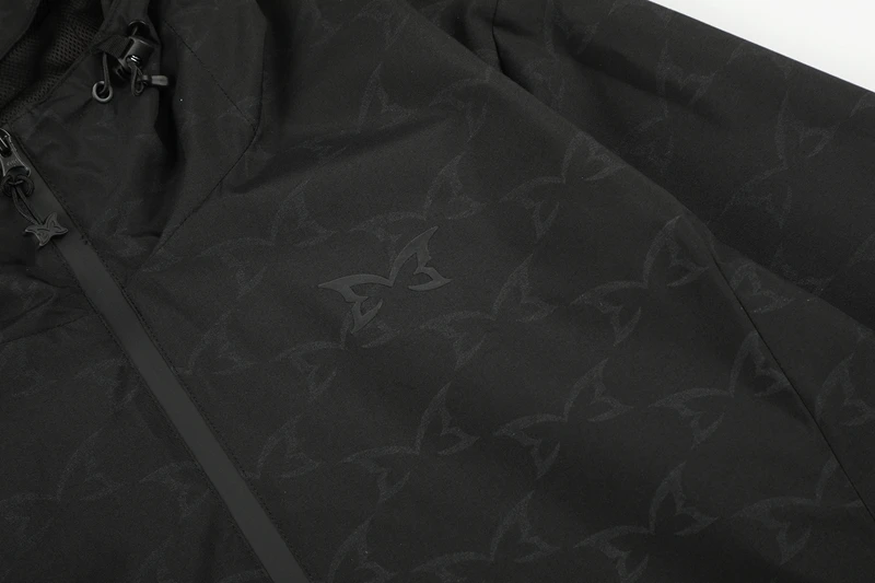 Schwarze Kapuzenjacke mit Schmetterlingsdruck, durchgehender Reißverschluss, Windbreaker für Herren, übergroßer Outdoor-Windbreaker, Streetwear, lässige Oberbekleidung mit Reißverschluss. – Detail 13