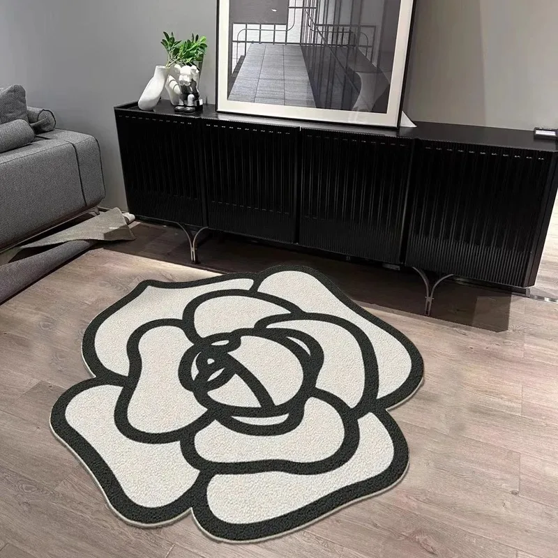 Irregular Flower Pattern Living Room Carpet Creative Fashion Art Design Bedroom Decorative Carpets Comfortable Short Plush Rug