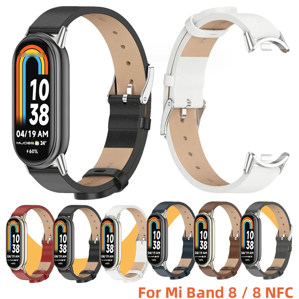 

Fashion Leather Watch Strap For Xiaomi Mi Band 8 Bracelet Replacement Wristband Miband 8 NFC Correa Smart Mi Band 8 Wrist Straps