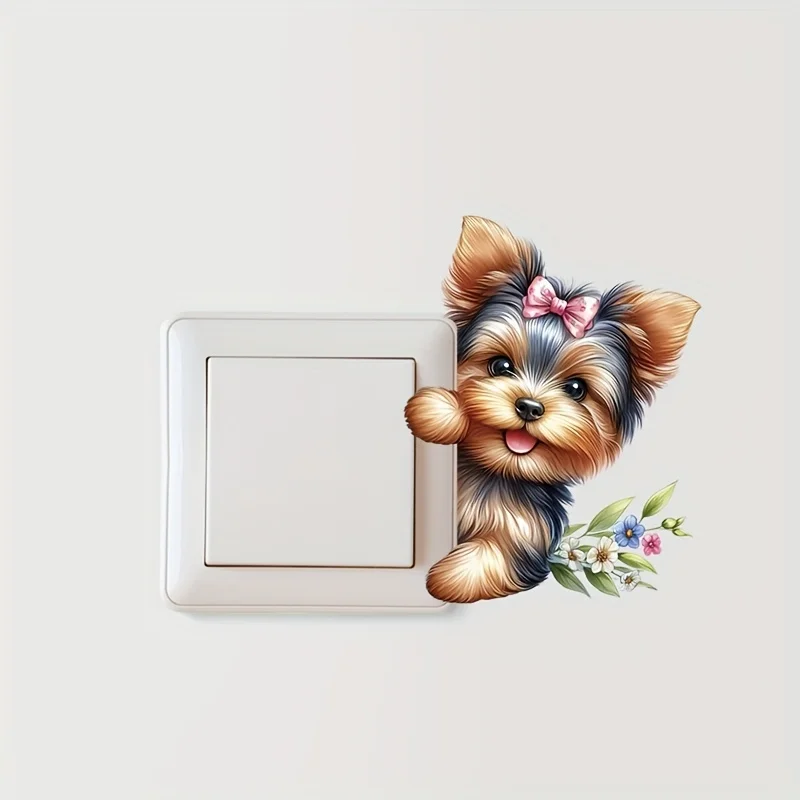 Cute Puppy Stickers Suitable For Bedrooms, Walls, Bathrooms, Cute And Beautiful Puppy Wall Stickers, Room Decor Decals S379