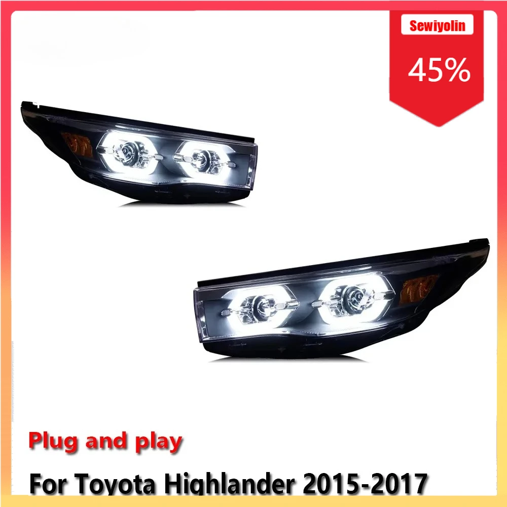 

Car LED Headlight Automobile Parts For Toyota Highlander 2015-2017 Fog DRL Brake Turn Signal Lamp Plug and Play