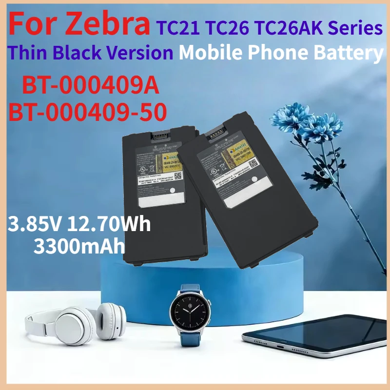 

Аккумулятор BT-000409A BT-000409-50 3.85V 3300mAh 12.70Wh для мобильных устройств Zebra TC21 TC26 TC26AK Series, тонкая черная версия