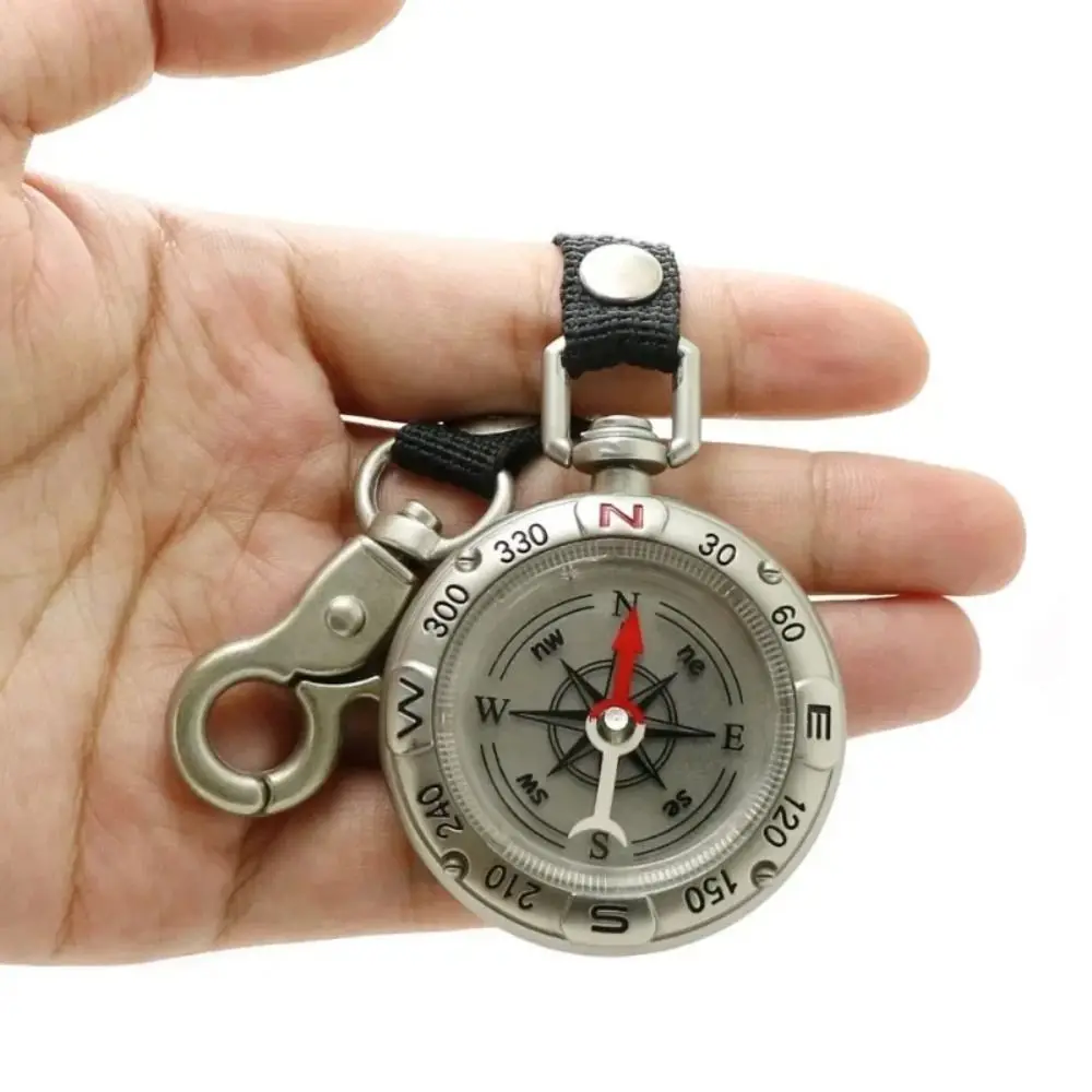 Hiking Sturdy Keychain Compass Pocket Portable Survival Compass Trip Gadget Multifunctional Lanyard Key Chain Meaningful Gift