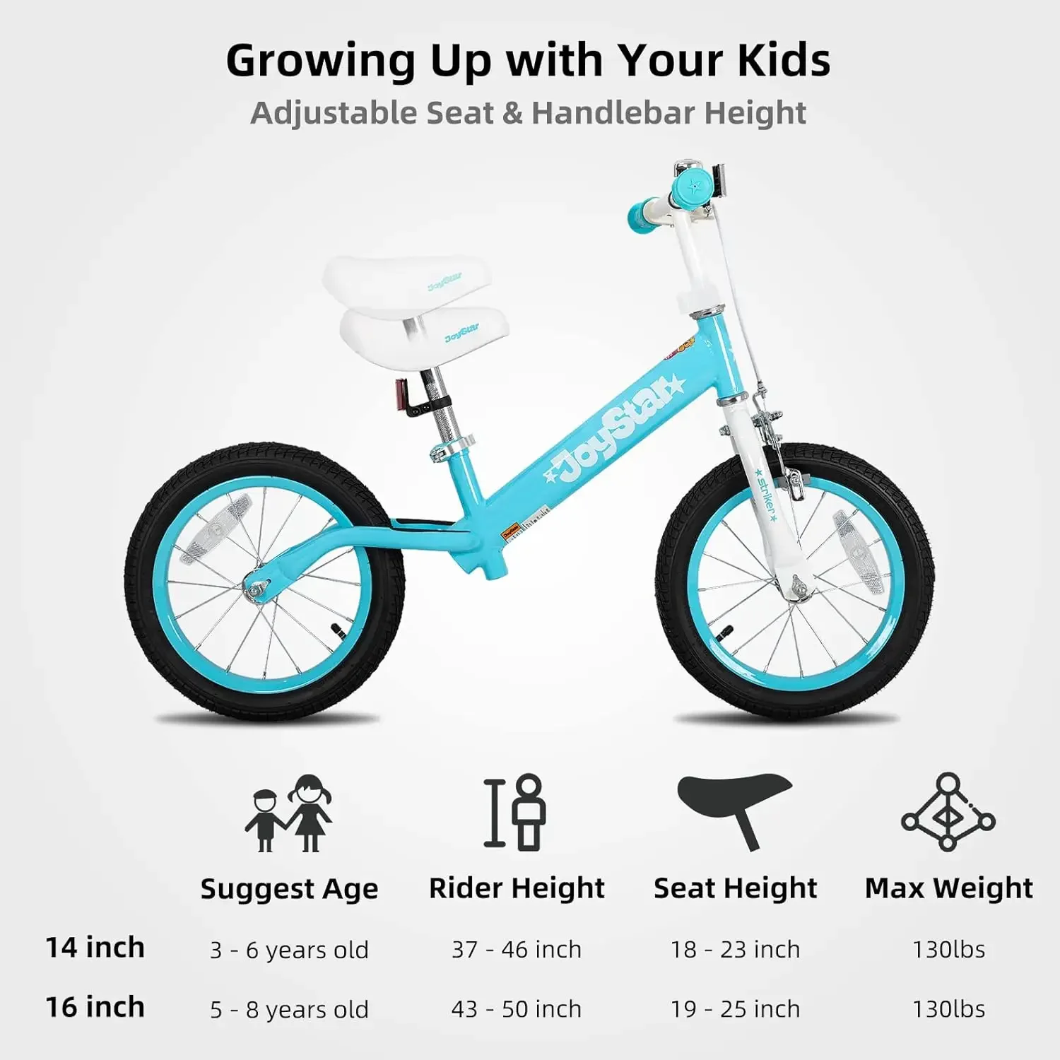 16 Inch Balance Bike for Toddlers and Kids Ages 4-7 Years Old Boys and Girls - Sport Kids Balance Bike with Handbrake - No Pedal