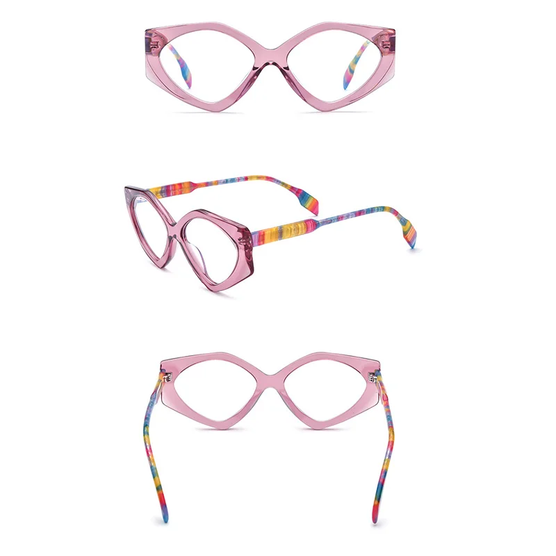 Belight Optical Women Colorful Cat Eye Shape Acetate Vintage Retro Design Spectacle Frame Eyeglasses Precription Lens 19333 image 4