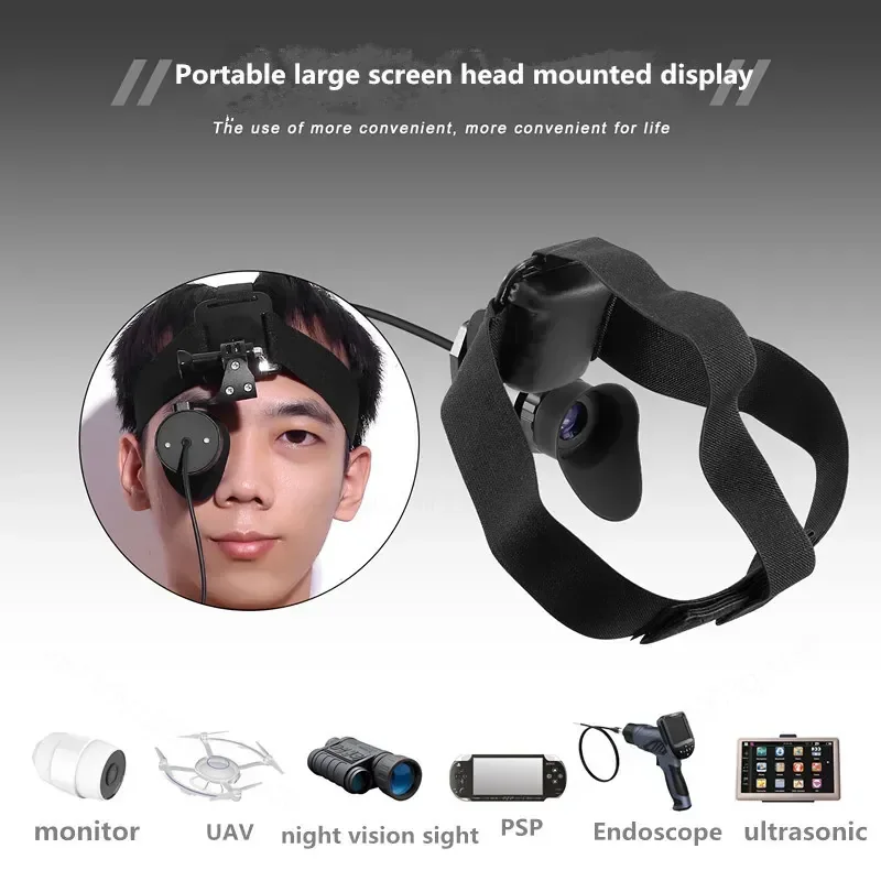 for 80 Inch Head Worn Portable Monitor 0.39 Inch OLED Display with 12x Eyepieces Support Diopter Adjustment VR Glasses