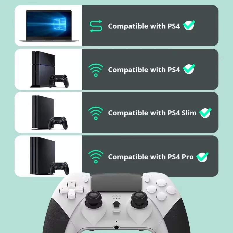 Controlador de juego inalámbrico Bluetooth para PS4/PS4 Slim/Pro consola Joystick Gamepad para PC