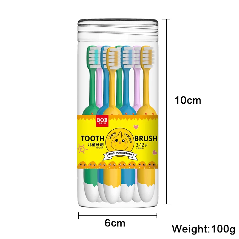 8 PC/Barrel Cute Cartoon Chick Toothbrush For children Girl And Boy Comfortable Bristles That Do Not Harm Teeth 3-12 Years Old