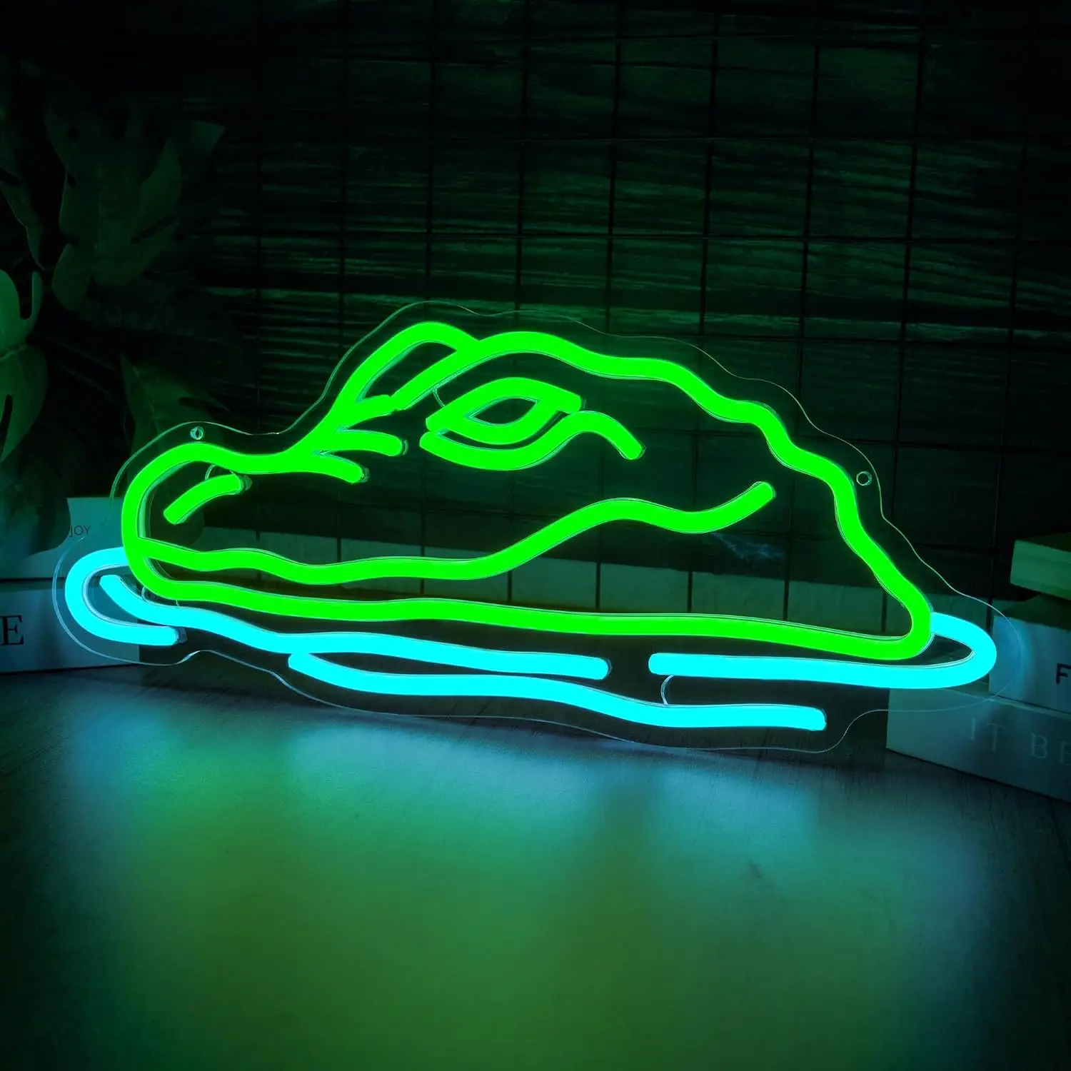  Crocodile Head LED Neon Sign USB Powered Neon Light Bar Man Cave Garage Bedroom Wild Animal Themed Wall Decor Atmosphere Lamp