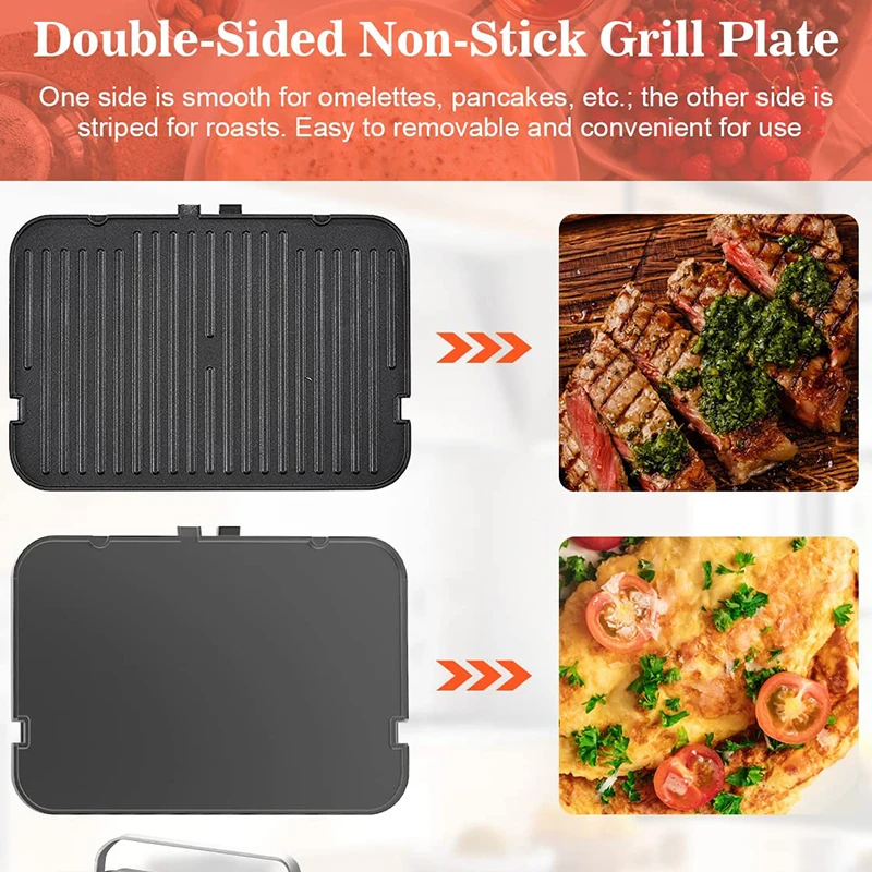 สเต็กแซนวิชเครื่องใช้ในครัวเรือนเตาอบเครื่องทําขนมปังบาร์บีคิวแผ่นสองด้านกระทะไฟฟ้า Contact Grill