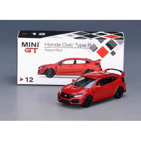 TSM MINI GT 1:64 scale Civic Type R FK8 alloy car model Red mirror red ears
