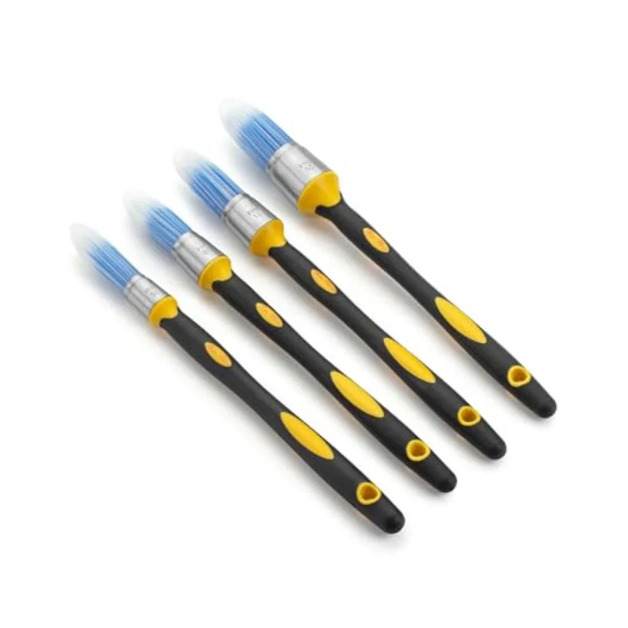 

Bates- Trim Paint Brush, 4pcs, 0.4", 0.6", 0.8" and 1", Black and Yellow Handle, Trim Brushes for Painting