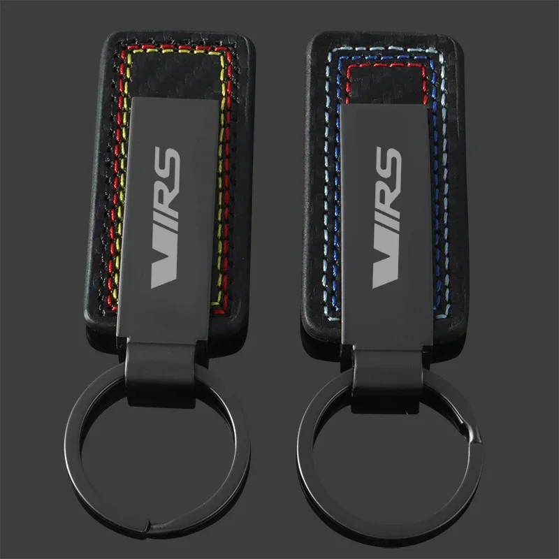 Car Styling portachiavi in pelle in fibra di carbonio portachiavi in metallo per VRS Octavia 3 2 A5 A7 MK3 MK2 portachiavi accessori per custodie