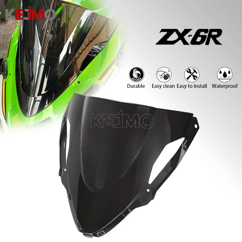 

ZX6R 2024 2025 2026 2027 Motorcycle Front Windshield Windscreen Baffle Wind Deflectors Accessories For Kawasaki Ninja ZX-6R zx6R