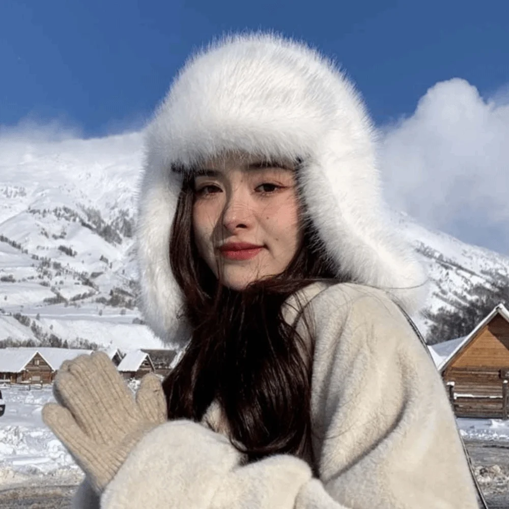 

Кепка из меха ягненка, однотонная, для мужчин и женщин, шапка для пилота, защита от холода, теплая шапка из искусственного меха, ветрозащитная, мягкая, защитная шапка для ушей, женская