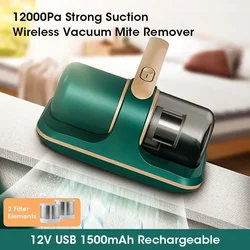 Removedor de ácaros al vacío de colchón inalámbrico, limpiador de mano inalámbrico, succión potente de 12KPa, limpieza de cama, almohadas, ropa, sofá