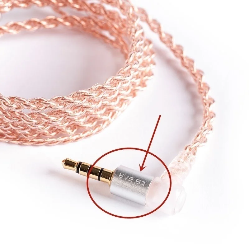 Kbear 4-adriges Kupfer-Upgrade-Kopfhörer kabel 2-poliger/qdc/mmcx/tfz-Ohrhörer anschluss für kbear kb06 kz zsn pro Kopfhörer-Hifi-Headset – Detail 5