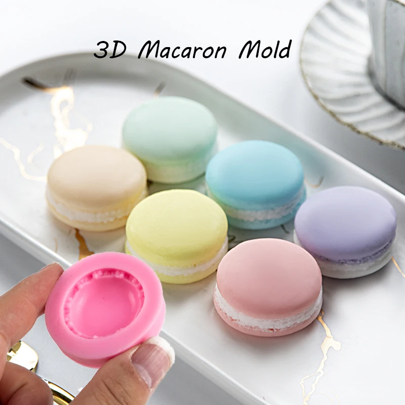 Molde de silicona con forma de macarrón 3D, herramienta de decoración para Chocolate, Fondant, jabón de caramelo, arcilla polimérica, para manualidades, 1X