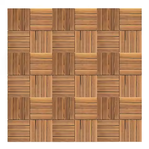 36PCS Deck Tiles, Hardwood Interlocking Deck Tiles, Indoor Outdoor Camphor Wood Flooring Tiles, Floor Decking Tile, Floor Boards