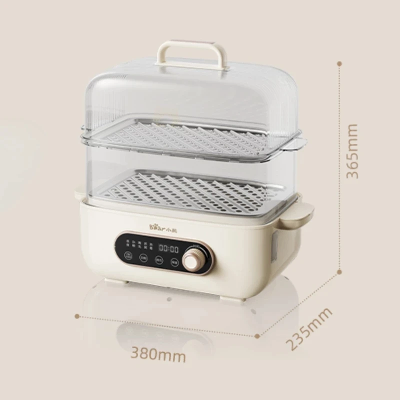 Бытовой электрический отпариватель Bear, устройство для приготовления пищи большой емкости, 12 л, устройство «Все в одном», Двухуровневый, многофункциональный